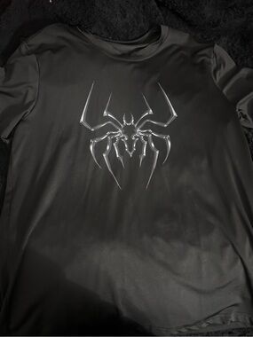 NFINITY Black Short-Sleeve Tee with Silver Spider Emblem